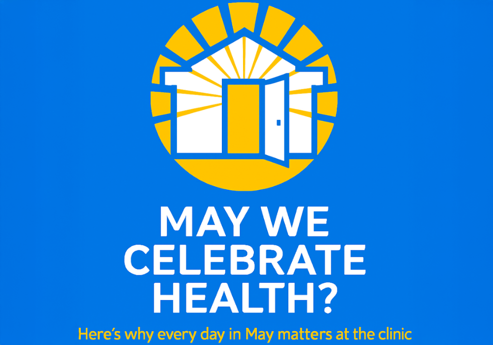 Colorful digital graphic celebrating health awareness, featuring symbols of physical, mental, and spiritual wellness.